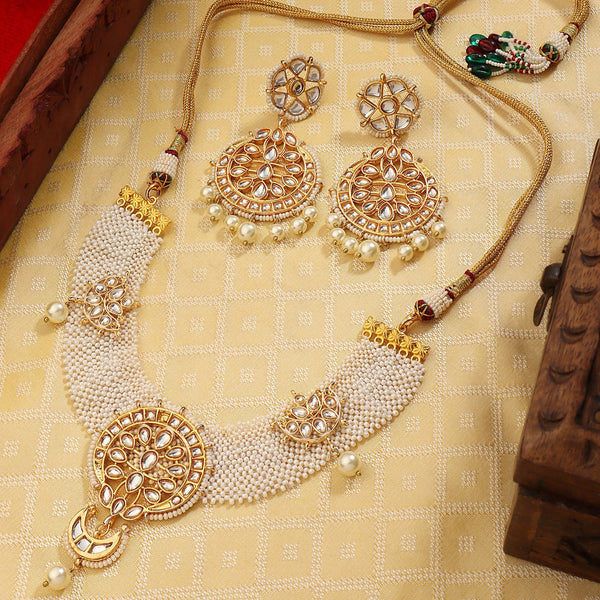 Pearls Pave' Kundan Necklace Set