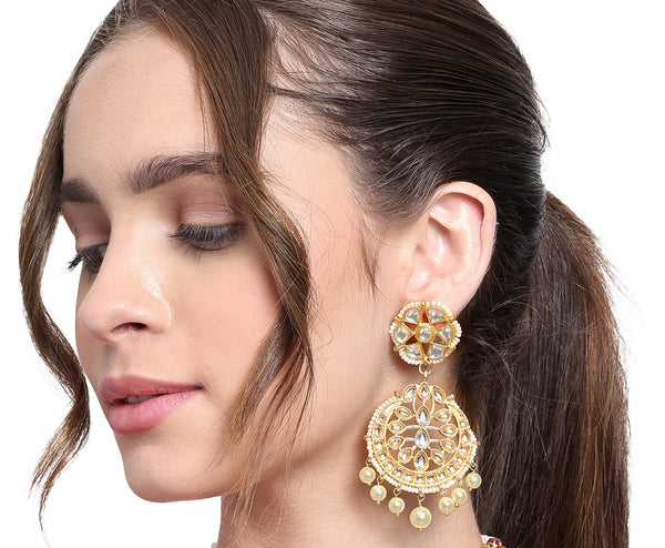 Pearls Pave' Kundan  Earrings