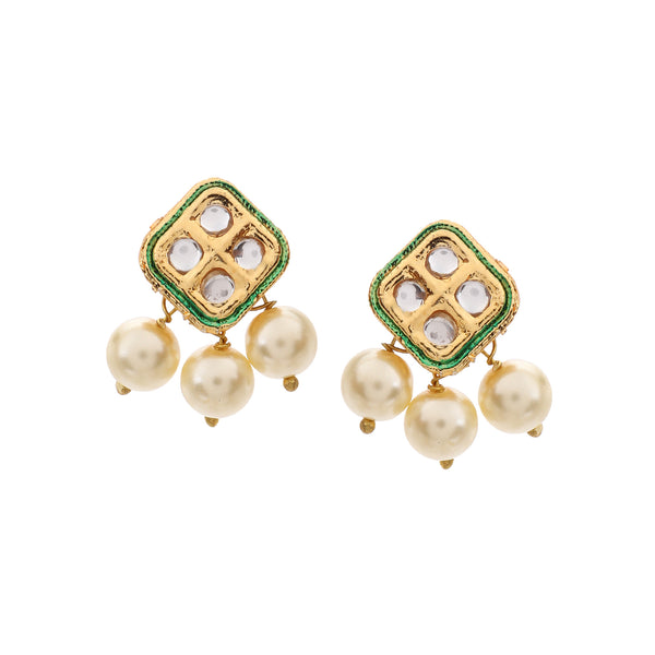 Majestic Kundan Pearl Earrings